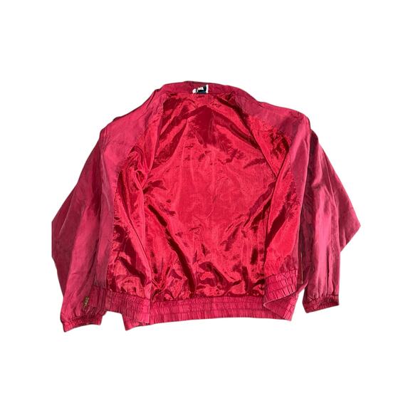 Vintage 90s Silk Red Bomber Jacket Women’s Large by Bold Spirit - Picture 4 of 8